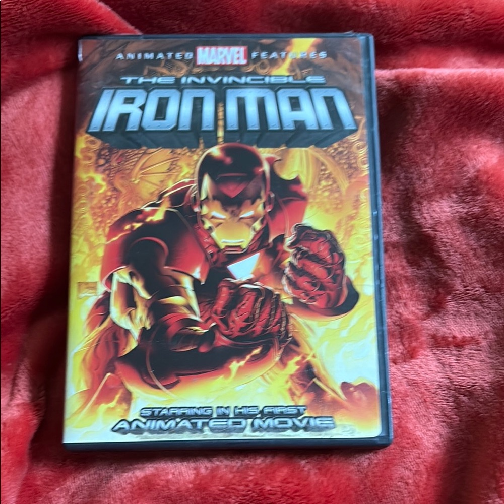 Marvel Iron Man Animated DVD with Red and Yellow Cover
